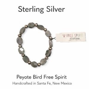 Free Spirit Peyote Bird Sterling Silver Labradorite Beaded Bracelet Boho Western